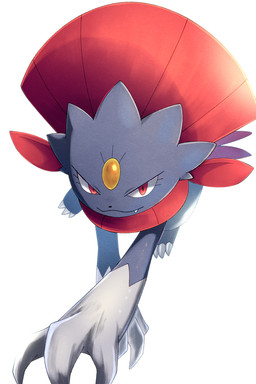 3_fingers 3_toes ambiguous_anthro ambiguous_gender anthro black_nose claw_toes claws eyelashes fangs feet fingers forehead_gem gem grey_body light looking_at_viewer midair multicolored_body pounce pupils red_body red_eyes semi-anthro simple_background smile smirk solo teeth toes white_background white_body white_claws yellow_gem rumine nintendo pokemon generation_4_pokemon pokemon_(species) weavile 2026 2:3 hi_res lighting shaded