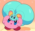 ambiguous_gender anthro big_butt black_outline blue_body butt carrying_another duo glistening glistening_body glistening_butt huge_butt hyper hyper_butt male notched_ear on_head open_mouth outline pink_body simple_background cyandrive98 kirby's_dream_buffet kirby_(series) kirby_and_the_forgotten_land nintendo elfilin kirby chinchilla chinchillid mammal rodent waddling_head absurd_res hi_res