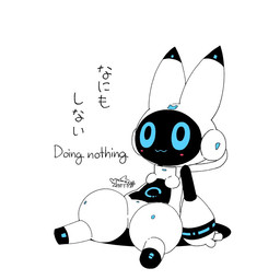 :3 ambiguous_gender animal-shaped_markings anthro arm_support big_eyes big_head blue_eyes blush blush_stickers dipstick_ears ear_markings featureless_crotch featureless_feet feet front_view machine markings multicolored_ears nude screen screen_face shadow simple_background sitting solo text thick_thighs white_background cotora ept_(cotora) android lagomorph leporid mammal rabbit robot robot_anthro 1:1 2021 english_text full-length_portrait japanese_text portrait