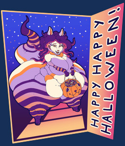 anthro belly big_belly big_breasts big_butt breasts butt candy dessert fat_rolls feet female food fruit holidays huge_belly huge_breasts huge_butt huge_hips huge_thighs humanoid_feet hyper mask morbidly_obese morbidly_obese_female multiple_chins neck_rolls neck_tuft obese obese_female overweight overweight_female plant plantigrade pumpkin simple_background solo tail thick_thighs transparent_background trick-or-treating tuft vector wearing_mask wide_hips moomis halloween monster absurd_res alpha_channel hi_res