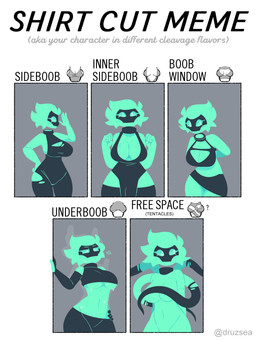 belly big_breasts black_body black_clothing bodily_fluids bottomwear breast_markings breasts cleavage cleavage_cutout clothed clothing collar cutout dress eyelashes female freckled_breasts freckles green_body green_eyes green_hair green_skin hair inner_boob markings mask navel not_furry nude partially_clothed side_boob solo steam sweat tentacles text thick_thighs topwear under_boob wearing_mask white_eyes conditional_dnp welwraith shirt_cut_meme inka_(welwraith) ghost humanoid spirit absurd_res english_text hi_res meme