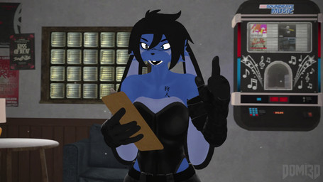 anthro bar beverage black_body black_clothing black_fur black_hair black_leotard blue_body blue_fur bottle choker clipboard clothed clothed_anthro clothed_female clothed_male clothing collar container dialogue drinking duo explosion female fur grey_body grey_fur hair jewelry leotard long_ears male male/female multicolored_body multicolored_fur necklace potion potion_bottle shirt t-shirt topwear two_tone_body two_tone_fur conditional_dnp domi3d domi_(domi3d) kole_(domi3d) canid canine canis hybrid lagomorph leporid mammal rabbit wolf 16:9 2025 3d_(artwork) 3d_animation animated digital_media_(artwork) hi_res short_playtime sound source_filmmaker_(artwork) video widescreen