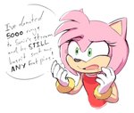 anthro clothing female fur gloves green_eyes handwear humor pink_body pink_fur simp simple_background solo speech_bubble text white_background subakitsu sega sonic_the_hedgehog_(series) amy_rose eulipotyphlan hedgehog mammal 2020 english_text low_res meme