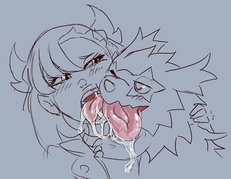 after_kiss ambiguous_gender bestiality blush bodily_fluids drooling duo female female/ambiguous female_human female_on_feral feral human_on_feral interspecies larger_female larger_human one_eye_closed open_mouth saliva saliva_on_tongue size_difference smaller_feral teeth tongue tongue_out ungulatr nintendo pokemon marnie_(pokemon) galarian_form galarian_zigzagoon generation_8_pokemon human mammal pokemon_(species) regional_form_(pokemon)