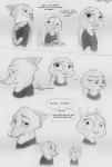 2016 absurd_res anthro black_and_white canid canine clothed clothing comic dialogue disney duo ellipsis english_text female fox fur hi_res judy_hopps lagomorph leporid male mammal monochrome nick_wilde rabbit red_fox smile speech_bubble sprinkah text true_fox url zootopia