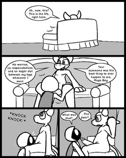 2_horns anthro anthro_penetrating anthro_penetrating_humanoid balls big_balls big_penis cape claws clothing cute_fangs dialogue duo erection fangs fellatio finger_claws furniture genitals gesture hand_gesture hands_on_legs horn humanoid_genitalia humanoid_on_anthro humanoid_penetrated humanoid_penis interspecies kneeling looking_up male male/male male_penetrated male_penetrating male_penetrating_male motion_lines no_pupils nude on_sofa onomatopoeia oral penetration penile penis pointing robe sex shadow_sex sitting smile smirk sofa sound_effects speech_bubble teeth text umbraphilia ultilix leo_the_magician to-be-named-later demon humanoid shadow_creature 2025 comic english_text greyscale monochrome multiple_scenes
