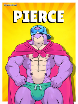 abs anthro big_breasts bodily_fluids breasts bulge cape clothing detailed_bulge eyewear eyewear_on_head hat headgear headwear horn male muscular muscular_male nipples pecs purple_body simple_background solo sunglasses sunglasses_on_face sunglasses_on_head text thick_thighs underwear torinohito brawl_stars supercell_(company) pierce_(brawl_stars) dinosaur mammal prehistoric_species reptile scalie absurd_res hi_res