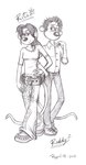 anthro belt bottomwear breasts button_clothing clothing collared_shirt duo female footwear hair hand_in_pocket hand_on_hip hand_on_shoulder male pants pockets ponytail rat_tail shoes simple_background smile smirk tail text walking white_background raygirl13 aardman_animations dreamworks flushed_away rita_malone roddy_st._james mammal murid murine rat rodent english_text hi_res monochrome watermark