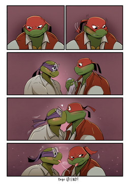 3_fingers anthro blush bodily_fluids bottomwear clothed clothing cum cum_string duo eyes_closed eyewear fingers genital_fluids glasses holding_object jacket kissing male male/male mask romantic romantic_ambiance shell shirt simple_background smile tongue tongue_out topwear wearing_glasses mishajeans teenage_mutant_ninja_turtles donatello_(tmnt) raphael_(tmnt) reptile scalie turtle absurd_res comic digital_media_(artwork) hi_res brother_(lore) brothers_(lore) incest_(lore) sibling_(lore)
