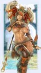 anthro areola big_breasts breasts clothed clothing female fur genitals hair lips muscular muscular_anthro muscular_female nipples partially_clothed pubes solo xiversk final_fantasy final_fantasy_xiv square_enix wuk_lamat felid hrothgar mammal digital_media_(artwork) hi_res