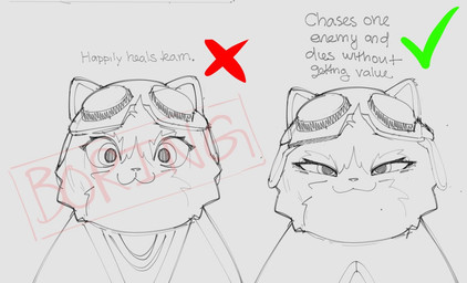 ambiguous_gender closed_smile clothing eyelashes eyewear feral front_view fur goggles grey_background headgear headgear_only headwear headwear_only looking_at_viewer mostly_nude mouth_closed pupils quadruped simple_background smile smug solo text sushiamazing blizzard_entertainment overwatch fika_(overwatch) domestic_cat felid feline felis mammal