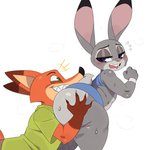 anthro big_butt blush bodily_fluids bubble_butt butt butt_grab deep_skin duo female flat_chested grin hand_on_butt hug huge_butt hugging_another hugging_butt interspecies male male/female pink_nose sharp_teeth short_stack smile sweat teeth thick_thighs sssonic2 disney zootopia judy_hopps nick_wilde canid canine fox lagomorph leporid mammal rabbit red_fox true_fox absurd_res digital_media_(artwork) hi_res