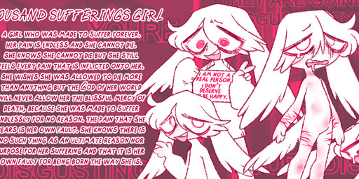abuse abused ambiguous_gender anthro arm_scar background_text blood blood_on_clothing blood_on_face bodily_fluids bruised bruised_eye bruised_face bruised_neck clothed clothing crying drooling eye_bags featureless_chest featureless_crotch flat_chested floppy_ears frown hair hair_over_eye holding_object holding_sign leg_scar long_sleeves lop_ears monotone_body narrowed_eyes nosebleed open_frown open_mouth open_smile pain red_eyes saliva scar self-harm self-harm_scars self_deprecation short_hair sign simple_background smile solo standing stated_gender suicidal suicidal_ideation sweat sweater tail tears text text_background tired_eyes toony topwear turtleneck white_body white_hair wounded young young_anthro sinnerpen lagomorph leporid mammal rabbit english_text