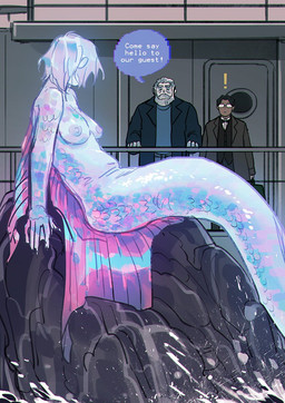 beard breasts casual_nudity clothed clothing facial_hair female group hair iridescent iridescent_body iridescent_fin iridescent_hair iridescent_scales male nipples scales speech_bubble split_form text trio starfleetrambo siren_and_scientist edward_(starfleetrambo) lucius_(starfleetrambo) oskar_(starfleetrambo) human humanoid humanoid_merfolk mammal marine merfolk oarfish oarfish_merfolk siren digital_media_(artwork) hi_res father_(lore) father_and_child_(lore) father_and_son_(lore) parent_(lore) parent_and_child_(lore) parent_and_son_(lore) son_(lore) trans_(lore) trans_man_(lore)