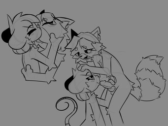 anthro arm_tuft bedroom_eyes blush butt_tuft cheek_tuft duo elbow_tuft eyebrows eyelashes eyes_closed facial_tuft fellatio femboy fluffy fluffy_tail fur fur_tuft genitals grey_background hair holding_penis hug kiss_on_lips kissing knee_tuft leg_tuft licking male male/male narrowed_eyes nude oral penile penis penis_lick seductive sex shoulder_tuft simple_background smile tail thick_eyebrows tongue tuft whygena north_(mewgle) reggie_(whygena) mammal murid murine procyonid raccoon rat rodent 2025 4:3 hi_res monochrome sketch