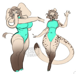 anthro biped clothed clothing duo female gesture hair one-piece_swimsuit paws short_hair standing swimwear tail waving sweetburn sweets_remivas_(sweetburn) animal_humanoid elephant_humanoid humanoid mammal mammal_humanoid panthera proboscidean proboscidean_humanoid 2024 dated sketch unfinished