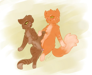 anatomically_inaccurate duo female female/female feral feral_on_feral scissor_position sex submissive tribadism vaginal breezepawlt warriors_(book_series) leafpool_(warriors) squirrelstar_(warriors) domestic_cat felid feline felis mammal hi_res incest_(lore) sibling_(lore) sister_(lore) sisters_(lore)