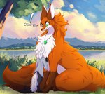 anthro clothed clothing duo face_in_chest feral fur green_eyes orange_body orange_fur tail tuft white_body white_fur asaneman kea_(asaneman) sammy_(asaneman) canid canine fox mammal absurd_res hi_res