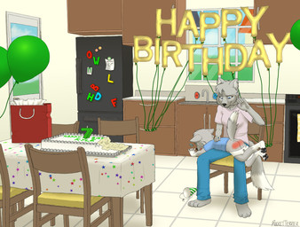 anthro birthday blue_eyes bodily_fluids butt butt_slap corporal_punishment crying detailed_background diaper discipline duo female fur grey_body grey_fur kitchen male on_lap parenting punishment reddened_butt slap spank_marks spank_marks_on_ass spanked_butt spanking tears young babyraccy caiden_smith cheryl_smith canid canine canis mammal wolf hi_res mother_(lore) mother_and_child_(lore) mother_and_son_(lore) parent_(lore) parent_and_child_(lore) parent_and_son_(lore) son_(lore)