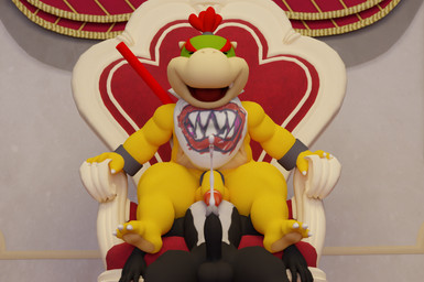 age_difference anthro bodily_fluids chair cum cumshot defeated dominant dominant_young duo ejaculation facesitting furniture genital_fluids male male/male older_male older_on_young sitting sitting_on_another throne young young_anthro young_male younger_male doommusk mario_bros nintendo bowser_jr. fan_character lire_(doommusk) ape dragon_koopa haplorhine koopa mammal monkey pan_(genus) primate scalie 2023 3d_(artwork) absurd_res blender_(artwork) blender_cycles_(artwork) digital_media_(artwork) hi_res huge_filesize