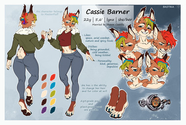 4_toes 5_fingers anthro biped bottomwear breasts butt claws clothed clothed_anthro clothed_female clothing countershade_torso countershading eyelashes feet female finger_claws fingers front_view fully_clothed fully_clothed_anthro fully_clothed_female fur hair jacket long_eyelashes looking_at_viewer navel pants pawpads paws rear_view simple_background smile soft_abs solo standing tail tear_trough text toe_claws toes topwear tuft bastika felid feline lynx mammal 2026 digital_drawing_(artwork) digital_media_(artwork) english_text hi_res model_sheet