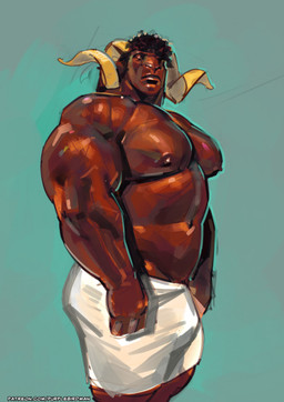 5_fingers anthro biceps big_muscles black_hair bottomwear brown_eyes clothed clothing curled_horn curly_hair detailed_background digtial_drawing_(artwork) eyebrows facial_hair fantasy fingers hair horn large_male larger_male looking_at_viewer male muscular muscular_anthro muscular_arm muscular_arms muscular_male navel nipples pecs shorts size_difference solo text thick_eyebrows topless topless_anthro topless_male white_bottomwear white_clothing white_shorts purplebirdman roshim_(purplebirdman) bovid caprine mammal sheep 2026 colored colored_sketch detailed digital_drawing_(artwork) digital_media_(artwork) digital_painting_(artwork) english_text hi_res multiple_scenes painting_(artwork) portrait shaded sketch three-quarter_portrait url