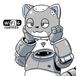 ambiguous_gender anthro black_nose black_text countershade_face countershading detachable detachable_head fingers fur half-closed_eyes headless holding_head holding_own_head kemono multicolored_body multicolored_fur narrowed_eyes no_eyebrows solo text two_tone_body two_tone_fur wifi ukiwa2 robot_anthro 1:1 2025 archived_source english_text half-length_portrait hi_res portrait
