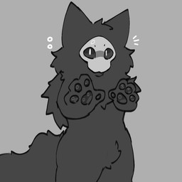 anthro big_tail black_body grey_background looking_at_viewer male paws simple_background solo standing tail kreivi_ruche changed_(video_game) puro_(changed) monochrome sketch