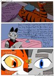 anthro bed bottomless butt clothed clothing dialogue duo_focus female furniture group icepack letter off_screen on_bed reading tail text trio under_covers the-killer-wc dreamworks kung_fu_panda master_po_ping master_tigress song_(kung_fu_panda) felid leopard mammal pantherine tiger absurd_res comic english_text hi_res