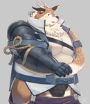 anthro blush bulge clothing cosplay kemono male moobs nipples overweight overweight_male solo underwear sv_grart tamacolle hitachi_(tamacolle) kazusa deer mammal 2023 hi_res