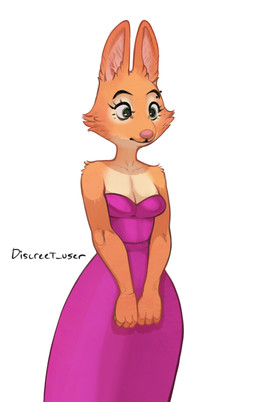 anthro bare_shoulders biped breasts cheek_tuft cleavage clothed clothed_anthro clothed_female clothing collarbone dress eyebrow_piercing eyebrows eyelashes facial_piercing facial_tuft female female_anthro fully_clothed fully_clothed_anthro fully_clothed_female fur green_eyes iris orange_body orange_fur philtrum piercing pink_clothing pink_dress pink_nose pupils simple_background snout solo text tuft white_background white_body white_fur discreet_user dreamworks the_bad_guys diane_foxington canid canine fox mammal 2023 artist_name digital_media_(artwork) hi_res portrait three-quarter_portrait