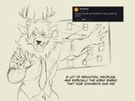 anthro antlers ask_blog barely_visible_genitalia barely_visible_penis bottomless clothed clothing genitals horn male penis solo text zourik it's_always_sunny_in_philadelphia pepe_silvia_(meme) zourik_(zourik) deer mammal 4:3 absurd_res english_text hi_res line_art meme sketch