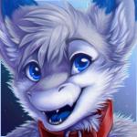 ambiguous_gender anthro blue_body blue_eyes blue_fur blue_tongue chest_tuft collar cute_fangs dipstick_ears ear_markings ear_tuft fluffy fur grey_body grey_fur multicolored_ears open_mouth smile solo teeth tongue tuft white_body white_fur chibity mythology senky dragon furred_dragon furred_scalie mythological_creature mythological_scalie scalie 1:1 2018 headshot_portrait icon portrait