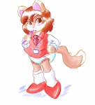 anthro blush bottomwear business_suit clean_diaper clothed clothing diaper diaper_under_clothing exposed_diaper female short skirt solo suit wearing_diaper young young_anthro rfswitched kylie_whiptail felid mammal 2011 adult_(lore)