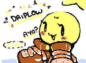 ambiguous_gender bald big_shoes black_eyes black_text blush blush_lines brown_blush brown_clothing brown_footwear brown_shoes clothed clothed_ambiguous clothing dialogue eyelashes footwear noseless not_furry open_:3 open_mouth open_smile question_mark shoes simple_eyes smile solo squigglevision text white_text yellow_body ligma_(artist) drip_(meme) mario_and_luigi_(series) mario_bros nintendo starlow star_sprite waddling_head 2025 animated digital_media_(artwork) english_text flat_colors low_res meme wigglypaint_(artwork) female_(lore)