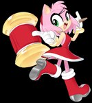 accessory anthro boots bracelet clothing dress female footwear gloves green_eyes hair_accessory hairband hammer handwear jewelry micro_calves micro_legs micro_thighs pink_body shoes solo thin_calves thin_legs thin_thighs tools thousandarms sega sonic_the_hedgehog_(series) amy_rose eulipotyphlan hedgehog mammal absurd_res alpha_channel hi_res