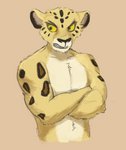 angry anthro anthrofied crossed_arms male muscular muscular_anthro muscular_male nude solo bevvy_fischer disney the_lion_guard the_lion_king makucha felid leopard mammal pantherine