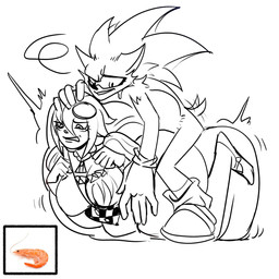 abdominal_bulge anthro anthro_pred body_outline clothed clothing disgust duo female female_prey grin hand_on_belly human_prey internal looking_pleasured male male_pred motion_lines rozenmarin_von_schwartz rumbling_stomach simple_background smile tail tail_motion tailwag unwilling_prey vore white_background maerfuente sega sonic_the_hedgehog_(series) vtuber sonic_the_hedgehog aquatic arthropod crustacean decapod eulipotyphlan hedgehog human malacostracan mammal prawn shrimp 1:1 2026 hi_res