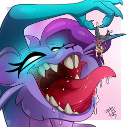 anthro candy dessert duo female food group gummy_(food) macro male micro minimalist_animation uvula vore megalolcat nintendo pokemon philipkelton ratata mammal monster mouse murid murine rodent 2_frame_animation animated animated_gif hi_res short_playtime subtle_animation