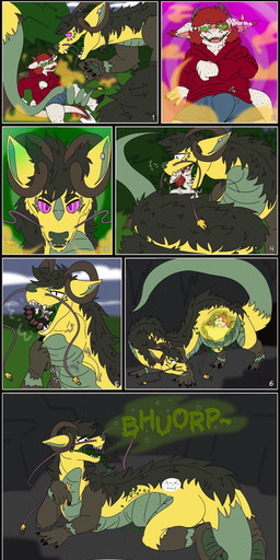 abdominal_bulge anthro bulge burping coiling digestion duo feral hypnosis male male/male mind_control neck_bulge onomatopoeia pawpads paws plant pollen sound_effects spiral spiral_eyes swallowing text vore russetptato mythology rudybold dragon eastern_dragon foxbold kobold mythological_creature mythological_scalie scalie absurd_res comic english_text hi_res