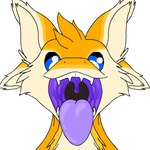 4_ears anthro black_sclera blue_eyes fangs feather_hair feathers head_tilt licking licking_lips male mouth_shot multi_ear open_mouth orange_body orange_feathers pseudo_hair purple_insides purple_mouth purple_tongue solo teeth tilting_head tongue tongue_out uvula white_body white_fangs white_feathers yellow_body yellow_feathers ranierfoxy ravashi_(dynnie) avali avian 1:1 2024 animated short_playtime male_(lore)