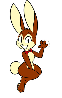 3_toes 4_fingers :3 anthro biped bow_tie bow_tie_only brown_body brown_ears brown_fur brown_tuft countershade_face countershade_feet countershade_neck countershade_torso countershading curvy_figure ears_up featureless_chest feet female female_anthro fingers fur gesture hand_between_legs head_tuft hourglass_figure looking_at_viewer mostly_nude mostly_nude_anthro mostly_nude_female open_:3 open_mouth open_smile red_bow_tie semi-anthro simple_background smile solo tail toes tuft waving waving_at_viewer white_background yellow_body yellow_countershading yellow_ears yellow_tail lagomorph leporid mammal rabbit 2019 absurd_res colored digital_drawing_(artwork) digital_media_(artwork) hi_res