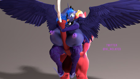 animal_genitalia animal_penis anthro anthrofied balls big_breasts big_penis blue_body blue_eyes blue_hair bodily_fluids breasts butt cum cutie_mark duo equine_genitalia equine_penis erection feathered_wings feathers female genital_fluids genitals hair horn huge_breasts huge_cumshot huge_penis hyper hyper_breasts hyper_genitalia hyper_penis male male/female multicolored_hair nipples nude penis sex simple_background thick_thighs tongue two_tone_hair wings ik_related friendship_is_magic hasbro my_little_pony big_macintosh_(mlp) princess_luna_(mlp) earth_pony equid equine horse mammal pony 16:9 3d_(artwork) 4k absurd_res digital_media_(artwork) hi_res widescreen