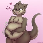 1:1 after_vore anthro belly big_belly bodily_fluids cheek_tuft chest_tuft digestion digestion_noises drooling facial_tuft fatal_vore featureless_crotch hands_on_belly heart_eyes heart_symbol isaiah_the_otto male male_pred male_prey mammal mustelid navel onomatopoeia otter overweight overweight_male saliva solo sound_effects tail text tongue tongue_out tuft violet_vore vore wide_hips willing_prey