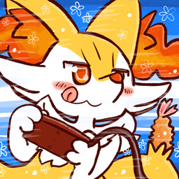 :3 ambiguous_anthro ambiguous_gender anthro biped blush controller floral_pattern food game_controller nes_controller nintendo_controller object_in_tail shrimp_(food) simple_background solo tail tongue tongue_out annyui0611 nintendo nintendo_entertainment_system pokemon braixen canid generation_6_pokemon mammal pokemon_(species) 1:1 2022 digital_drawing_(artwork) digital_media_(artwork) half-length_portrait hi_res japanese_description portrait translated_description