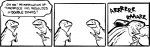 ambiguous_gender feral humor magic_user simple_background speech_bubble text time_paradox time_travel what white_background nedroid dinosaur prehistoric_species reptile scalie theropod tyrannosaurid tyrannosauroid tyrannosaurus tyrannosaurus_rex 2007 comic english_text monochrome