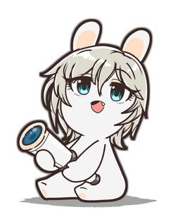 alternate_species anthro bangs black_eyebrows blue_eyes blue_pupils eye_through_hair eyebrow_through_hair eyebrows eyelashes eyelashes_through_hair fangs featureless_feet feet female female_anthro fur furrification grey_hair grey_outline hair holding_object holding_telescope lidded_eyes light long_ears medium_hair mitten_hands multicolored_body noseless nude nude_anthro nude_female open_mouth open_smile outline pawpads pink_tongue pupils rabbidification simple_background sitting smile solo straight_arms tan_body tan_eyelids tan_inner_ear tan_pawpads tan_skin teeth telescope tongue translucent translucent_hair two_tone_body white_background white_body white_fur charisuke cygames idolmaster idolmaster_cinderella_girls raving_rabbids rayman_(series) ubisoft anastasia_(idolmaster) lagomorph mammal rabbid 2024 absurd_res colored crossover digital_drawing_(artwork) digital_media_(artwork) full-length_portrait hi_res japanese_description lighting portrait shaded simple_shading