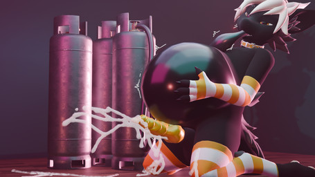 air_inflation air_tank animal_genitalia animal_penis anthro arm_warmers armwear balls belly belly_expansion belly_inflation big_belly big_penis black_body black_fur bodily_fluids canine_genitalia canine_penis claws close_to_bursting clothing cum ejaculation elbow_gloves erection expansion fingerless_gloves footless_legwear fur genital_fluids genitals gloves hair hands-free handwear holding_belly hose hose_in_mouth hose_inflation huge_belly hyper hyper_belly inflation knot leg_warmers legwear looking_at_viewer looking_pleasured male nude pattern_armwear pattern_clothing pattern_legwear pattern_thigh_highs penis simple_background solo striped_armwear striped_clothing striped_legwear striped_thigh_highs stripes thick_thighs thigh_highs white_hair vaqueroserg mythology iero_(ekones) dragon furred_dragon furred_scalie mythological_creature mythological_scalie nardoragon scalie 16:9 3d_(artwork) blender_(artwork) digital_media_(artwork) hi_res widescreen