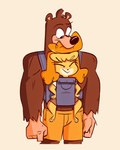 anthro backpack bottomwear clothed clothing duo female happy larger_male male shorts size_difference smaller_female smile fluttershythekind animal_crossing banjo-kazooie nintendo rareware banjo_(banjo-kazooie) isabelle_(animal_crossing) bear brown_bear canid canine canis domestic_dog mammal shih_tzu toy_dog ursine 2019 crossover hi_res