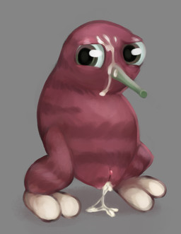 2_toes armless big_eyes biped bipedal_feral bodily_fluids brown_eyes clitoris cum cum_in_vagina cum_inside cum_on_face cum_on_ground embarrassed feet female feral genital_fluids genitals grey_background plantigrade proboscis_(anatomy) red_body simple_background solo standing striped_body stripes toes vulva anonymous_artist electronic_arts maxis_(ea) spore_(game) alien bean_(spore) digital_media_(artwork) digital_painting_(artwork) painting_(artwork)